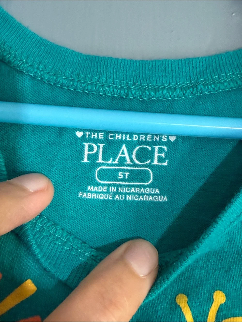 The Children's Place Teal Giraffe Rainbow Graphic Tee